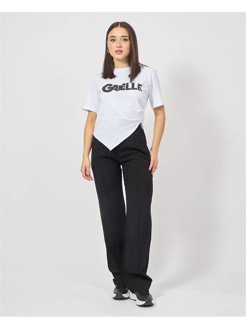 T-shirt donna Gaelle Paris asimmetrica con spacco